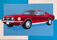 Obraz „Mustang 69”, akryl i spray na płótnie 70x100 cm.