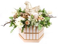 Wielkanocna kompozycja stroik flowerbox wielkanocny na Wielkanoc