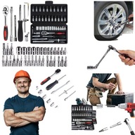 ZESTAW KLUCZY NASADOWYCH Z GRZECHOTKA ADAPTERY KLUCZE NASADOWE + WALIZKA