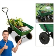 WÓZEK OGRODOWY WIELOFUNKCYJNY 3W1 TACZKA PRZYCZEPKA WYWROTKA 75L IDEAL