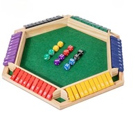 Drewniana Gra Shut The Box Dębowa 19x19 cm Rodzinna matematyka 2–6 Graczy