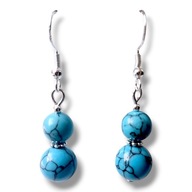 T24 Kolczyki kamienie TURKUS NIEBIESKI