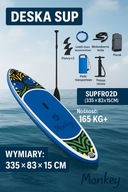 DESKA SUP DO PŁYWANIA 335cm POMPOWANA ZESTAW - POMPKA, WIOSŁO, PLECAK