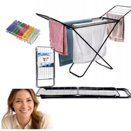 SUSZARKA NA PRANIE STOJĄCA SKŁADANA MOCNA STALOWA DO UBRAŃ DUŻA + SPINACZE