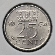 *HOLANDIA [0037]*25 centów 1964 Juliana (królowa Holandii), Korona 25 CENT