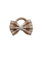Mini gumka frotka gumeczka do włosów dla dziewczynki boho kokardka beż ecru