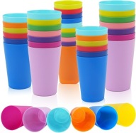 PLASTIKOWE KUBKI 260ML WIELOKROTNEGO UŻYTKU TRWAŁE KOLOROWE DLA DZIECI x24