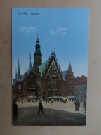 Przedwojenna pocztówka Wrocław, ratusz