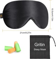 Jedwabna opaska na oczy do spania blackout + zatyczki do uszu