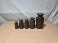 Stare odważniki handlowe z okresu Prl-u - zestaw 0.5-5kg