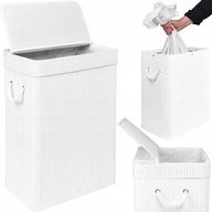 KOSZ NA PRANIE BIELIZNĘ ORGANIZER POJEMNIK BIAŁY KUFER DO ŁAZIENKI 80L