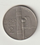 Wlochy 2 liry 1924 ladny stan