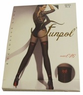 rajstopy czarne sexi z kokardkami, nowe rozmiar XL-4 marka Funpol