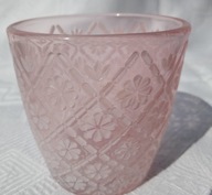 ŚWIECZNIK TEALIGHT RÓŻOWA SZKLANECZKA WOŚP