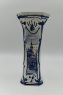 Wazon Delft Blue z pięknym Zamkiem w tle - vintage - 24cm kolekcjonerski