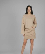 Even & Odd bluza oversize 4XL beżowa, krótka sweter, luźna forma