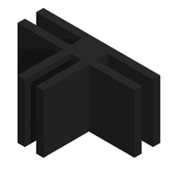 ŁĄCZNIK DO PŁYT MODELARSKICH – T, OTWARTY, 5 MM, TRÓJNIK