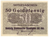 Banknot zastepczy - ZIELONA GORA - 50 Goldpfennig - 1923 - UNC