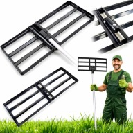 RĘCZNY NIWELATOR TERENU 90X30CM RÓWNIARKA DO TRAWNIKA ROZGARNIARKA