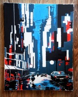 „Noc w Mieście Świateł” – nowoczesny obraz na płótnie dla 884 Skubalskich