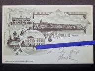 WOLIN 1899 Litografia Księżycówka Zajazd J. Kedinga Pomnik Pomorze SZCZECIN