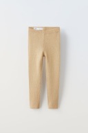 ZARA LEGGINSY Z PRĄŻKOWANEJ DZIANINY RIB Z BŁYSZCZĄCYM WYKOŃCZENIEM 152