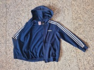 Bluza ADIDAS 152 długi rękaw granatowa kaptur suwa