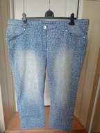 48 bonita spodnie dżinsowe rybaczki wzorek proste ze średnim stanem