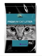 ŻWIREK DLA KOTA BENTONITOWY LAWENDA 25L ZBRYLAJĄCY BEZPYŁOWY JAKOŚCIOWY