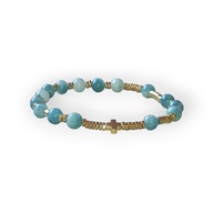 RÓŻANIEC W FORMIE BRANSOLETKI,LARIMAR NIEBIESKI