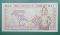 Banknot "fantasy note" 1000 Franków UNC, Kongo
