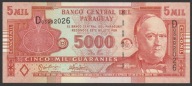Paragwaj 5000 guaranies 2005 - C. A. Lopez - stan bankowy UNC