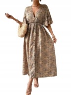 Okazja !_NOWA lekka WYSZCZUPLAJĄCA rozkloszowana sukienka maxi SHEIN_44/46