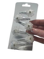 SPINKI DO WŁOSÓW MAŁE BIAŁE KWIATUSZKI 6szt