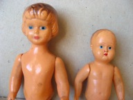 DWIE polskie LALKI : CHŁOPIEC i DZIEWCZYNKA z CELULOID kupujesz OBYDWIE