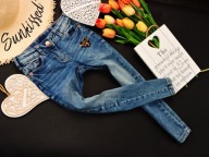 C&A - denimowe rurki jeans , serduszko r 104