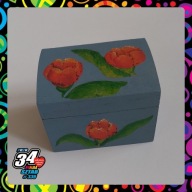 Ręcznie malowana szkatułka-kuferek