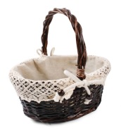 TRADYCYJNY KOSZYK WIELKANOCNY WIKLINOWY NA ŚWIĘCONKĘ MOCNY OWALNY 25x20x11