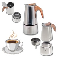 KAWIARKA NA INDUKCJĘ GAZ 450ML STAL NIERDZEWNA ZAPARZACZ DO KAWY 9 ESPRESSO
