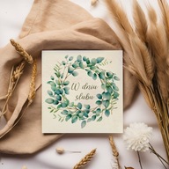 KARTKA OKOLICZNOŚCIOWA, ŚLUBNA, PAMIĄTKA ŚLUBNA - EUKALIPTUS
