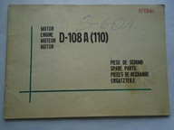 KATALOG CZĘŚCI SILNIK MOTOR D-108A(110) cztery języki
