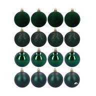 Bombki choinkowe zielone 5 cm zestaw 16 sztuk nietłukące mat brokat połysk