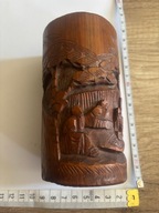 naczynie ręcznie rzeźbione w drewnie, sztuka ludowa, motyw orientalny (14)