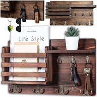 Wieszak Półka Wisząca Na Ubrania Drewno Organizer Na Klucze Do Przedpokoju