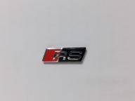 AUDI RS EMBLEMAT LOGO ZNACZEK NA KIEROWNICĘ CZERWONO CZARNO CHROMOWANY NOWY
