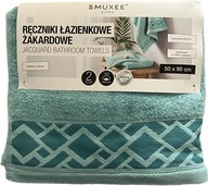 RĘCZNIK KĄPIELOWY BAWEŁNA DWUPAK 2 SZTUKI 90X50 CM TURKUSOWY