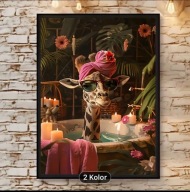 Plakat na płótnie z żyrafą humor WC łazienka 30x40 A3