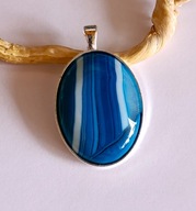 Wisior z naturalnym agatem pasiastym