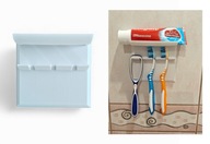 Uchwyt naścienny na 3 szczoteczki i pastę do zębów - bezinwazyjny wieszak