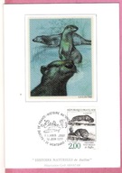 Francja 1988, MC FDC fauna las, wydra, JEDWAB